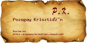 Pozsgay Krisztián névjegykártya